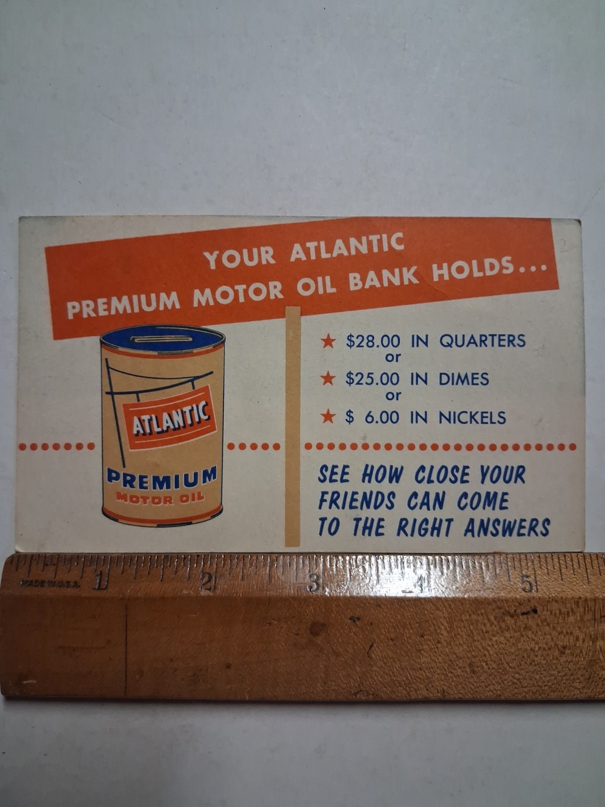 1940s-50s Atlantic Oil Vintage Gas Advertisement 3x6