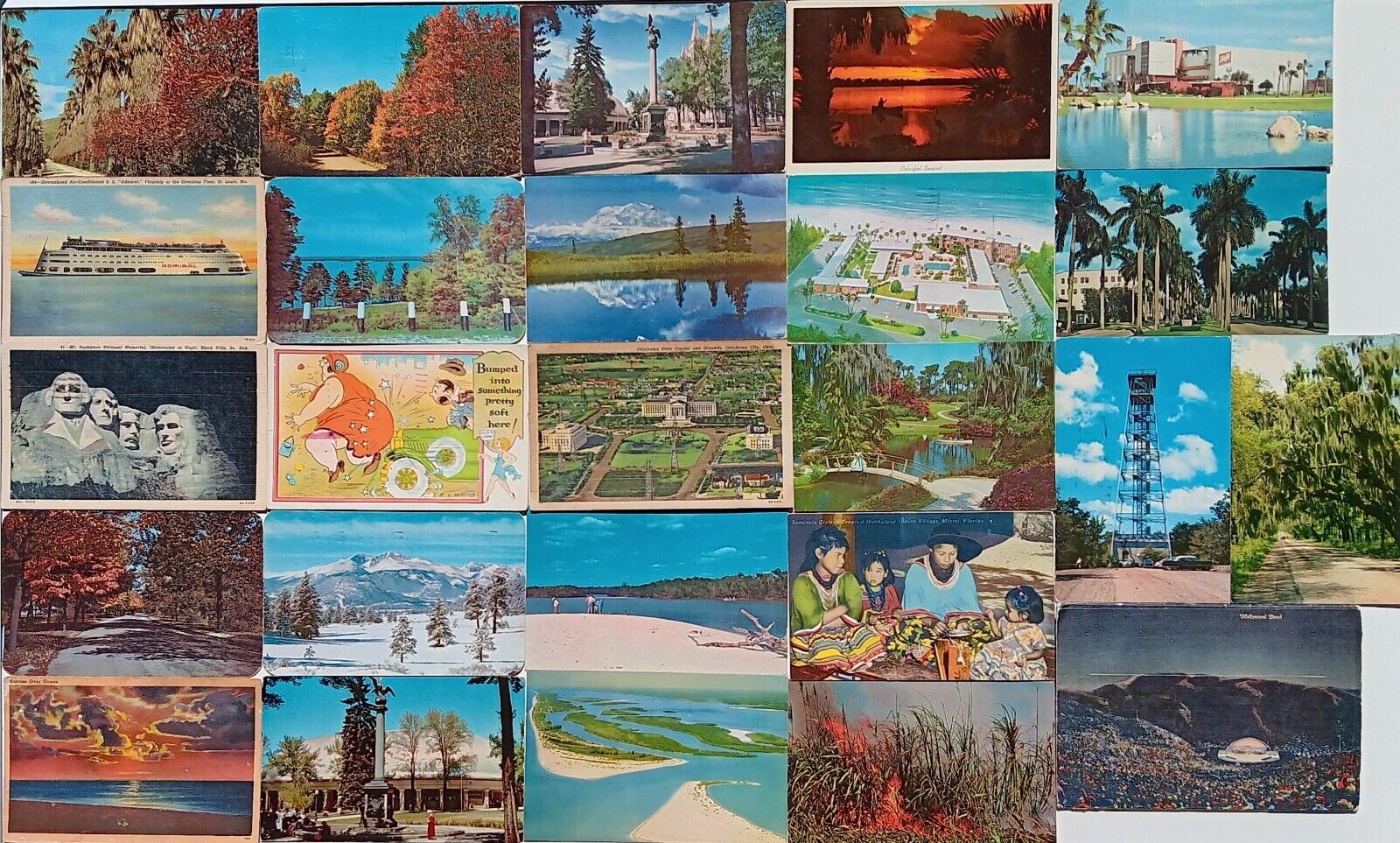 25 Vintage 50s 60s Postcards: Florida, Alaska, Colorado, California, etc Lot 85