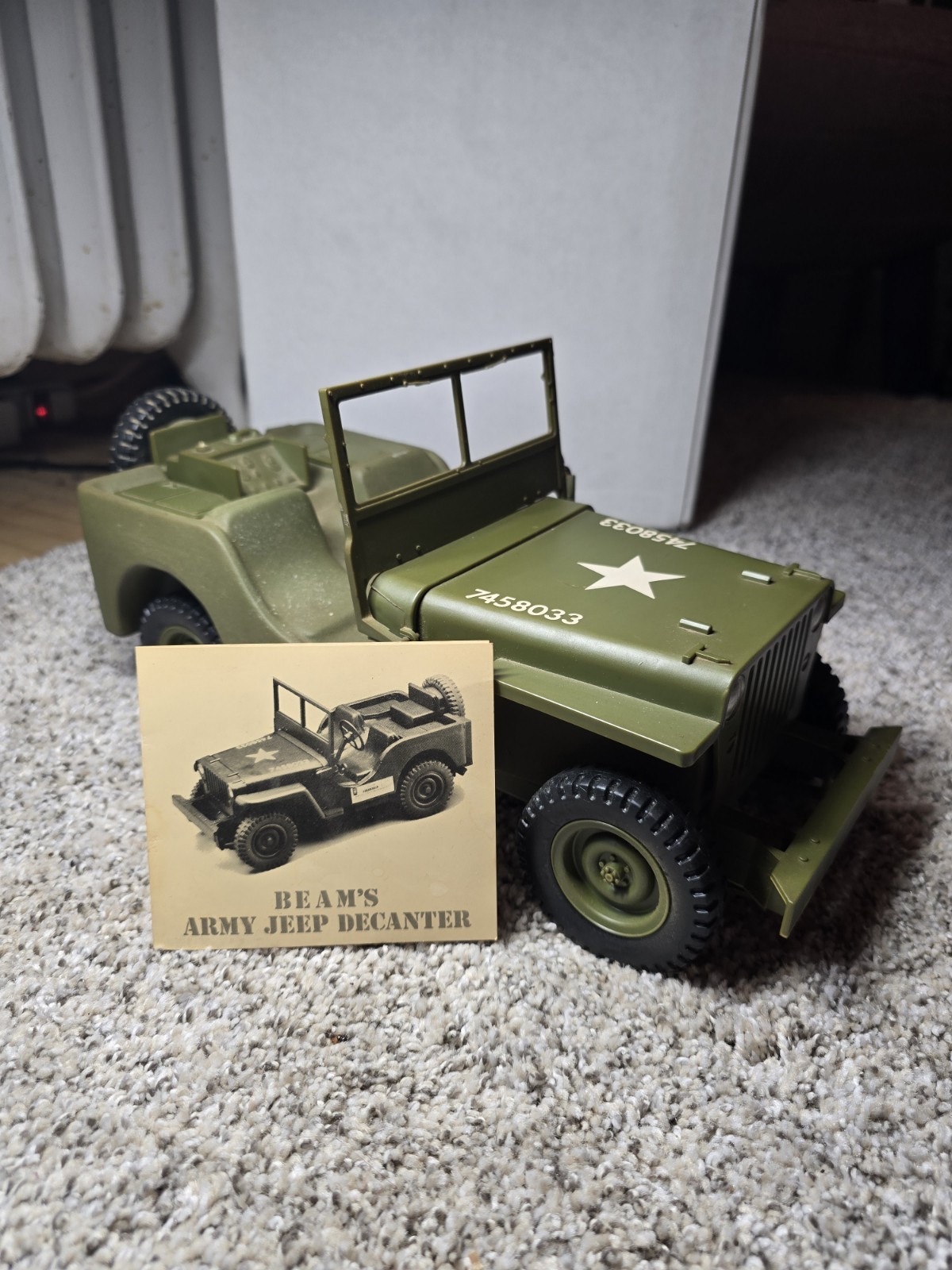 Rare 1986 Jim Beam Willis Army Jeep Decanter EMPTY Good Condition