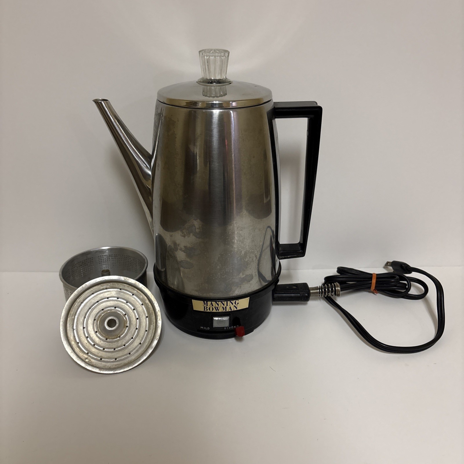 Vtg MANNING BOWMAN Coffee Percolator Basket & Stem Included - Works
