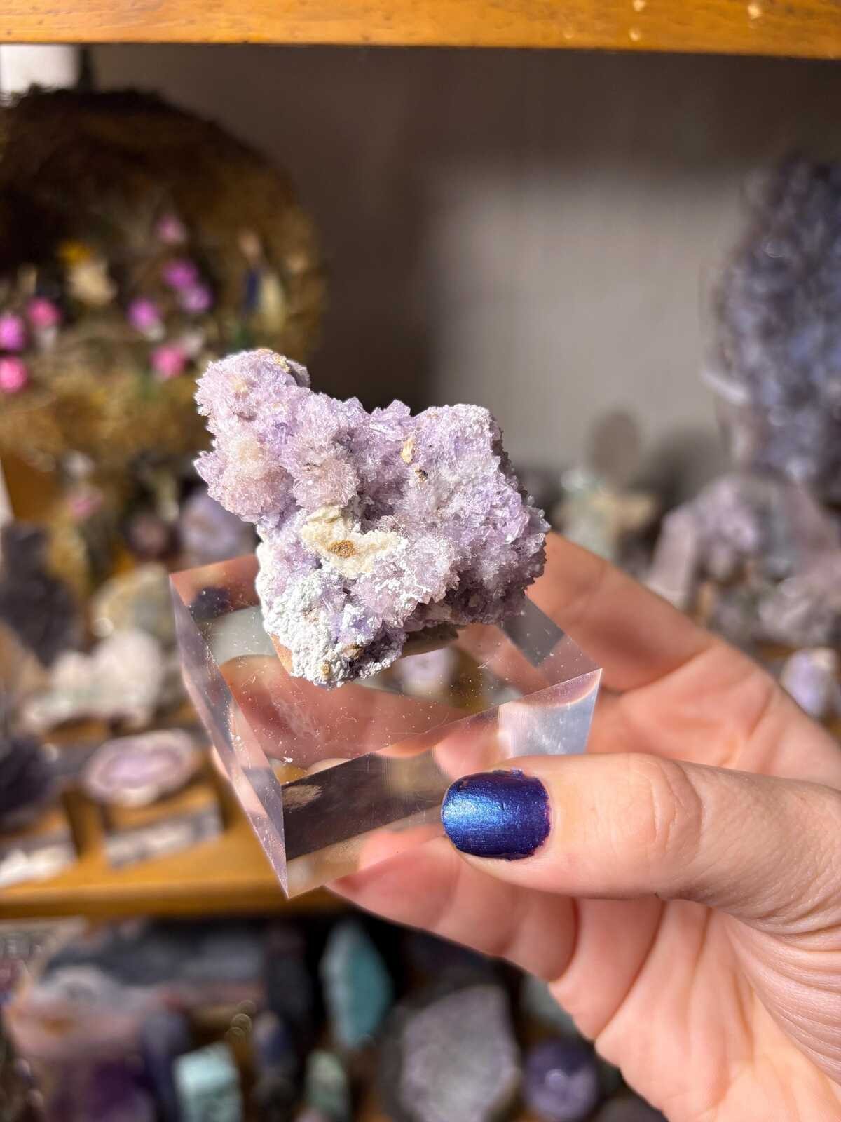 Lavender Purple Selenite Cluster | Natural Gypsum Crystal |