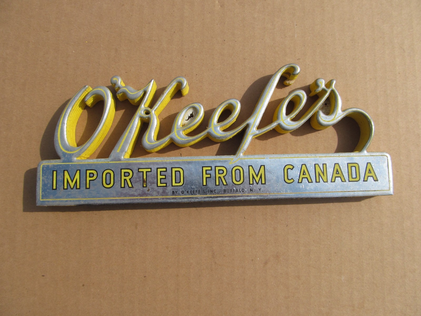 NOS VINTAGE 1960'S O'KEEFE'S   BACK BAR SHELF SIGN CANADA CANADIAN BEER SIGN