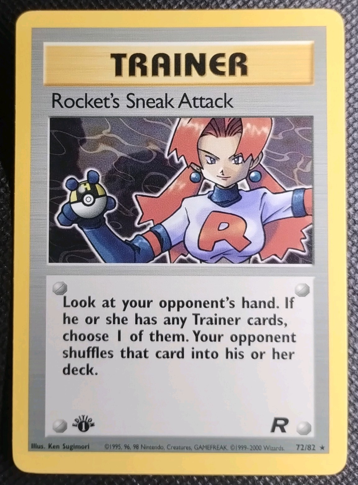 Rocket\'s Sneak Attack 72/82 1st Edition Team Rocket Pokemon Card NM Near Mint