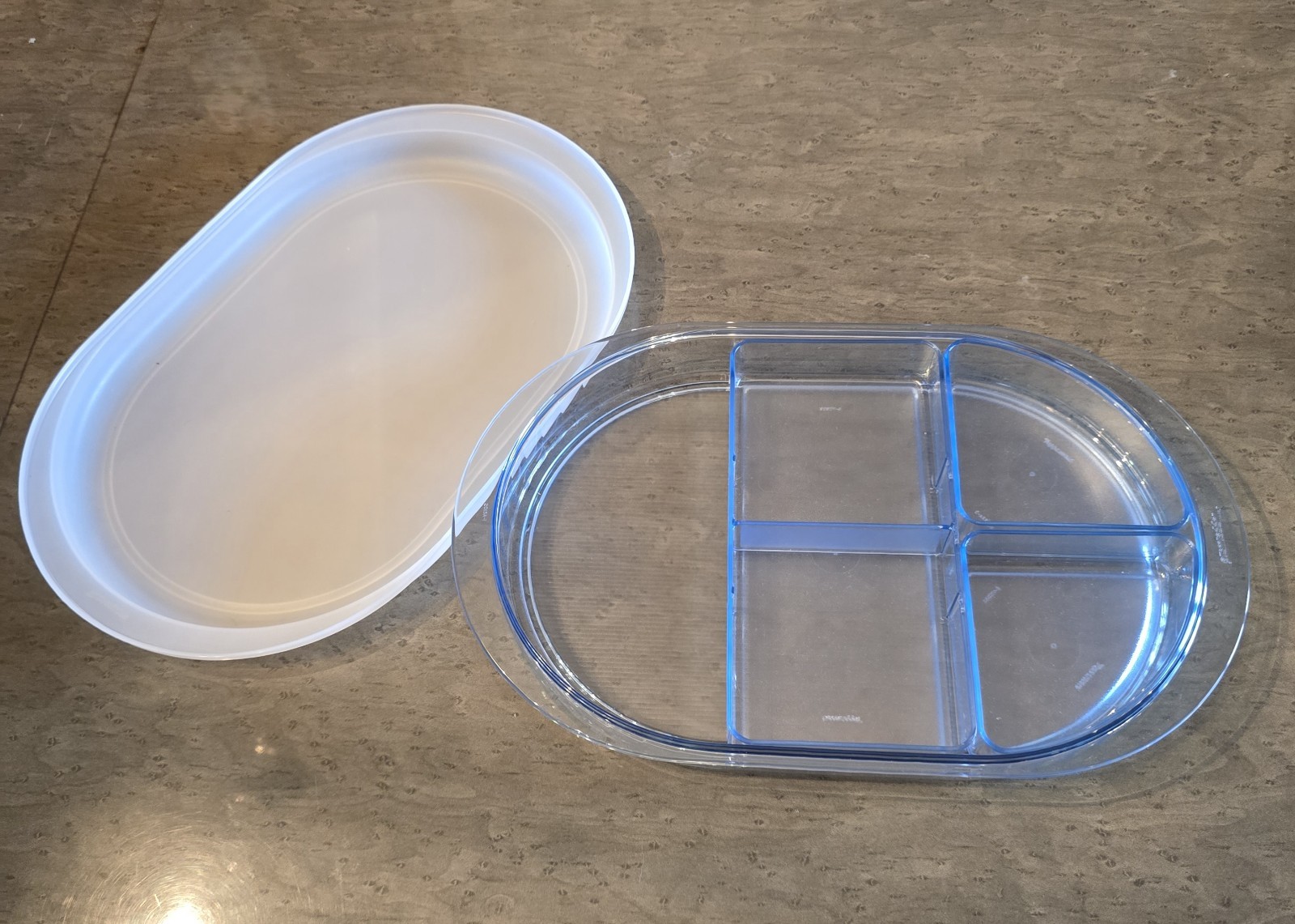 VTG Tupperware #2015 Preludio Hors D’oeuvre Tray w/ Dividers And Lid *New* READ