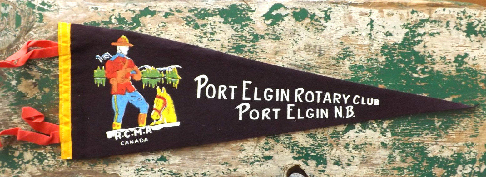 VTG. 1960s PORT ELGIN ROTARY CLUB PENNANT BANNER FLAG 22\