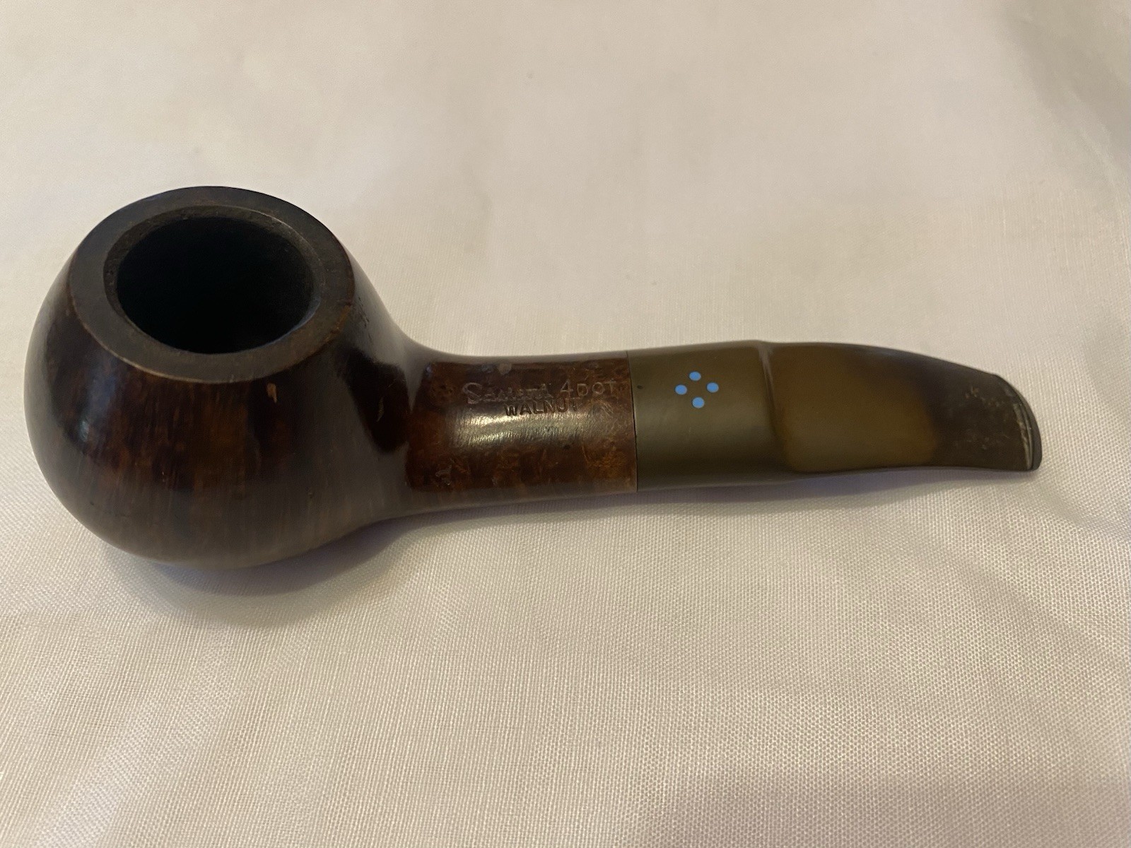 Sasieni 4 Dot Walnut Tobacco Smoking Pipe Brown Wood Bowl