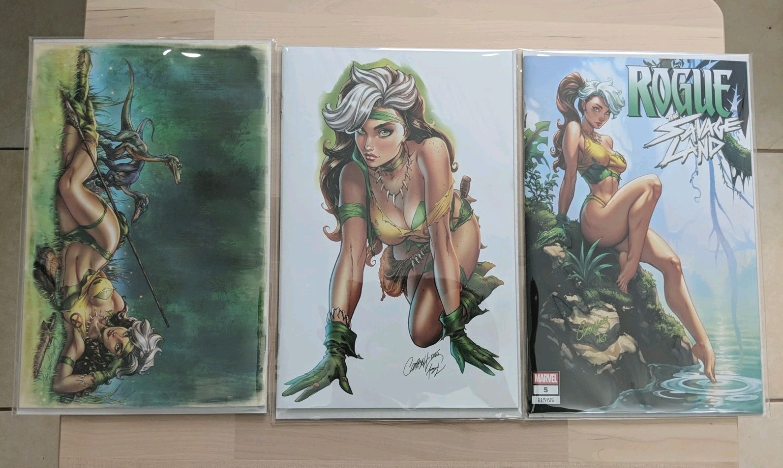 Rogue:The Savage Land #5 J Scott Campbell UNSIGNED Covers DEF | SHIPS NOW