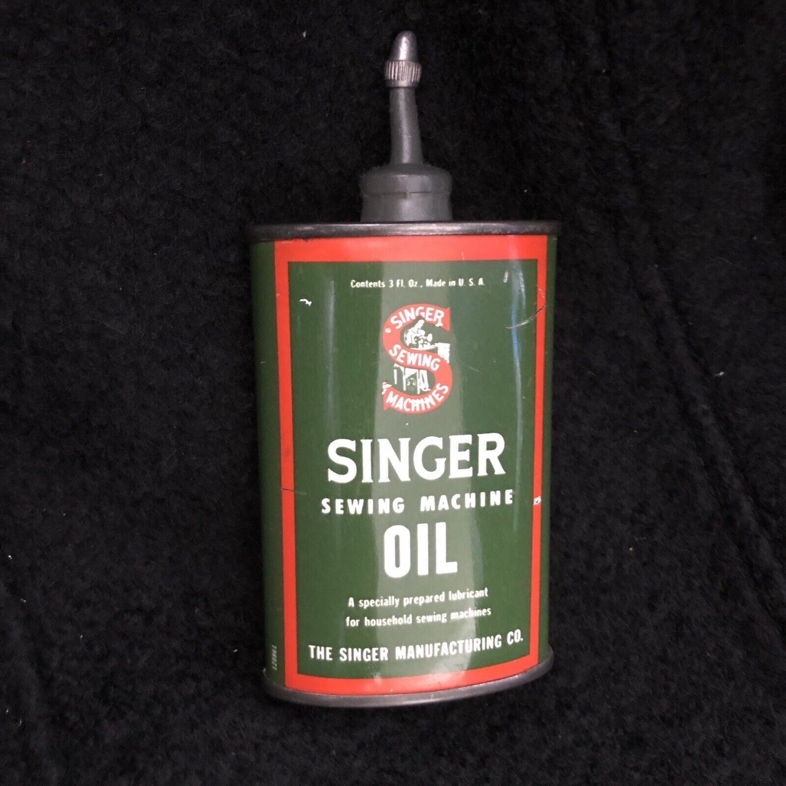 VINTAGE SINGER SEWING MACHINE OIL CAN W/ LEAD TOP
