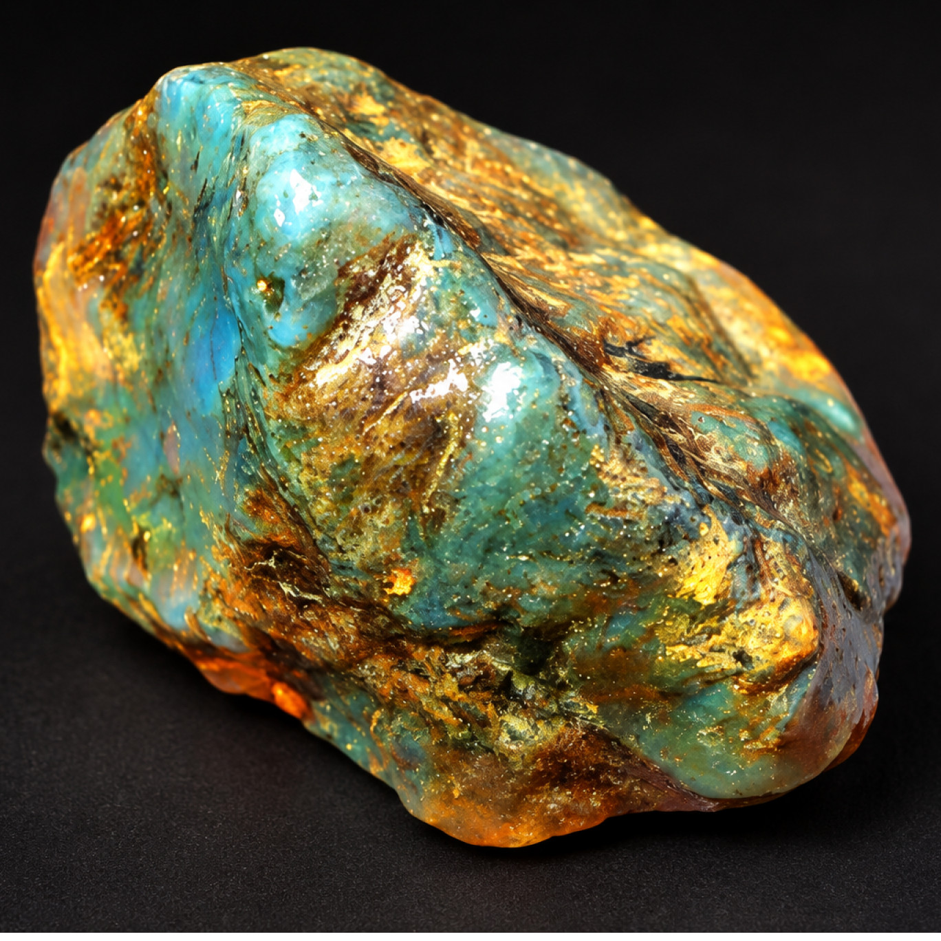 Pure natural green blue rough specimen Dominican amber 44mm