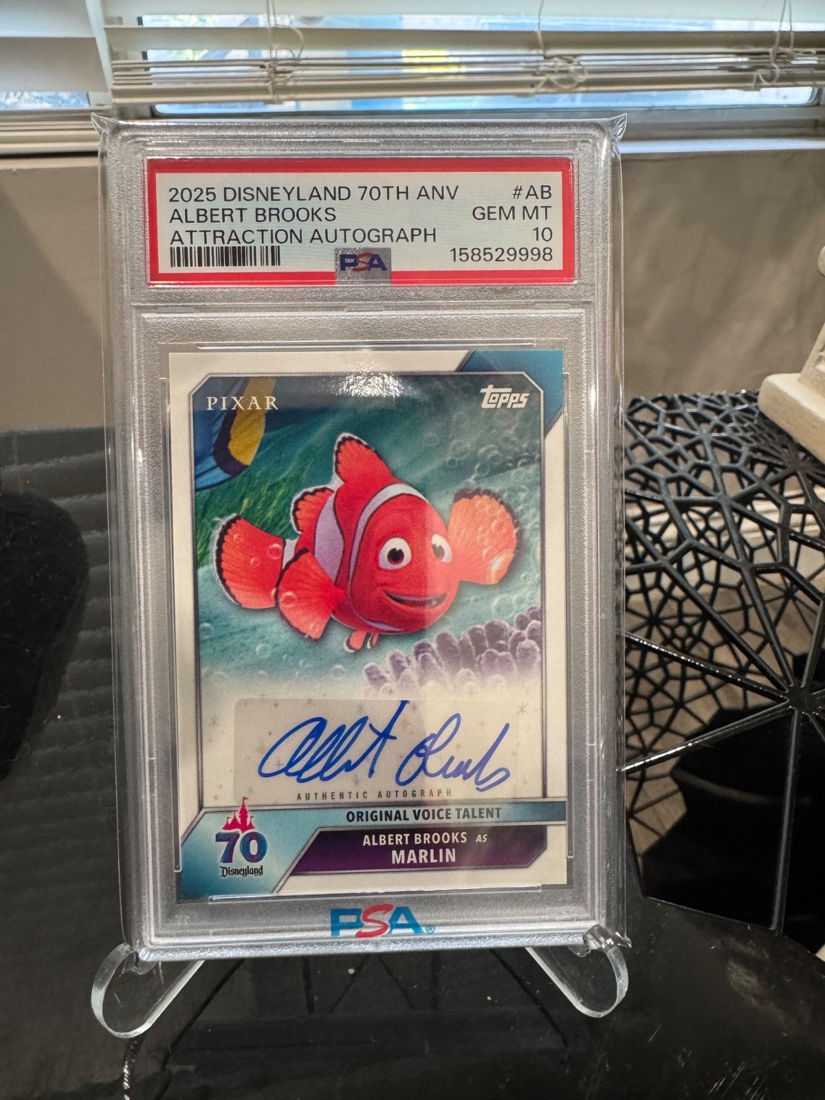 Topps Disneyland 70th (2025) Marlin Finding Nemo Albert Brooks Auto PSA 10 #AB