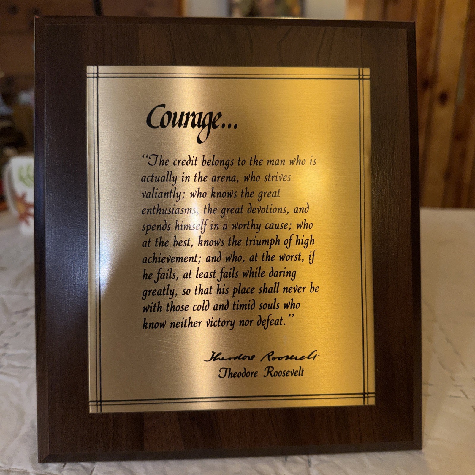 Vintage “Courage” Placque
