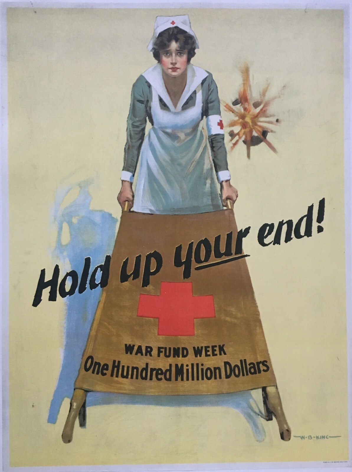Original ca1918 Great War Red Cross Poster