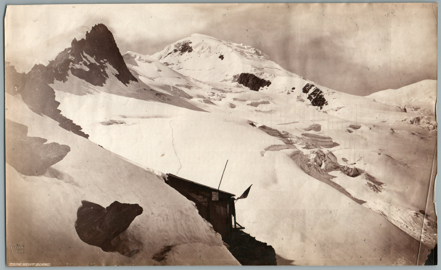 Frith's Series, France, Mont Blanc Vintage Albumen Print. p Dry Stamp