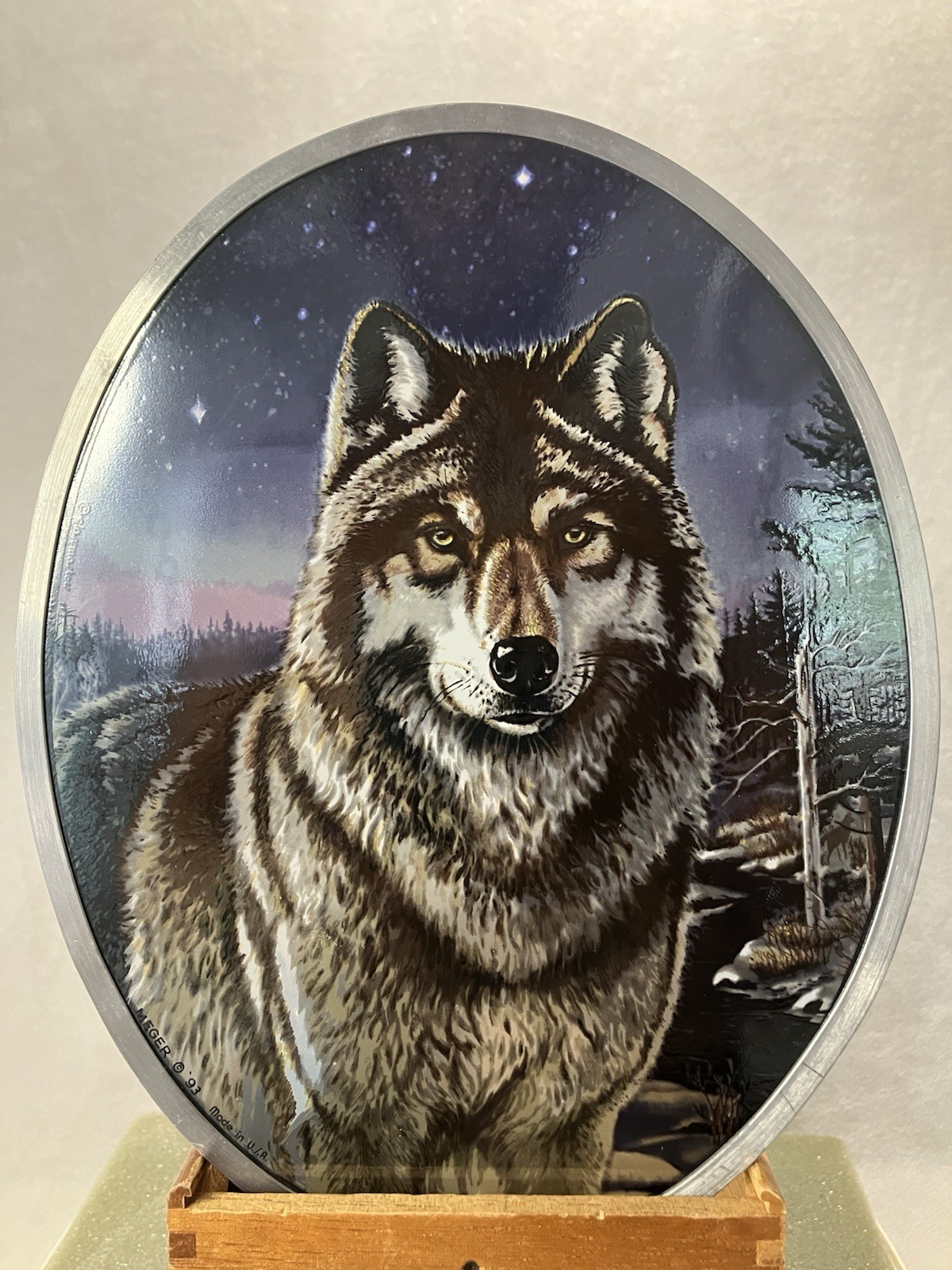 Gray Wolf Stained Glass Sun Catcher American Museum Natural History 93