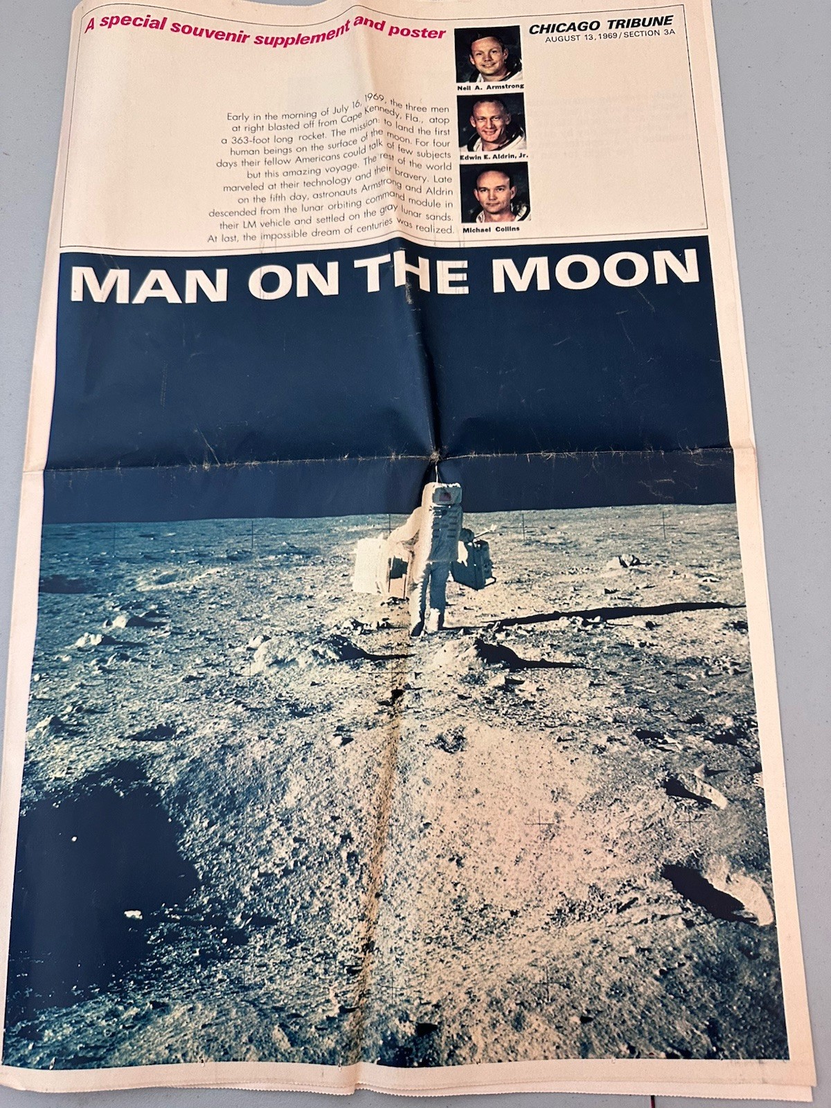 Chicago Tribune Man On The Moon Souvenir Supplement August 13, 1969 Chicago Tribune Man On The Moon Souvenir Supplement August 13, 1969