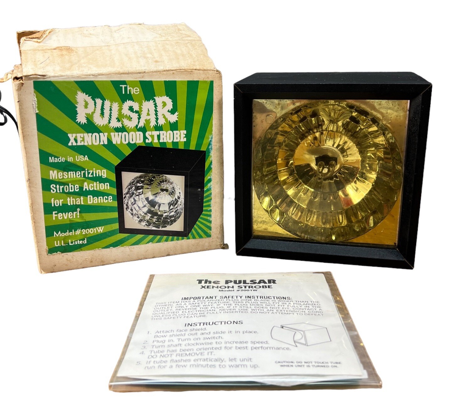 Vtg 1994 The Pulsar Xenon Wood Strobe (Model 2001W) Halloween Dance Fever(VIDEO)