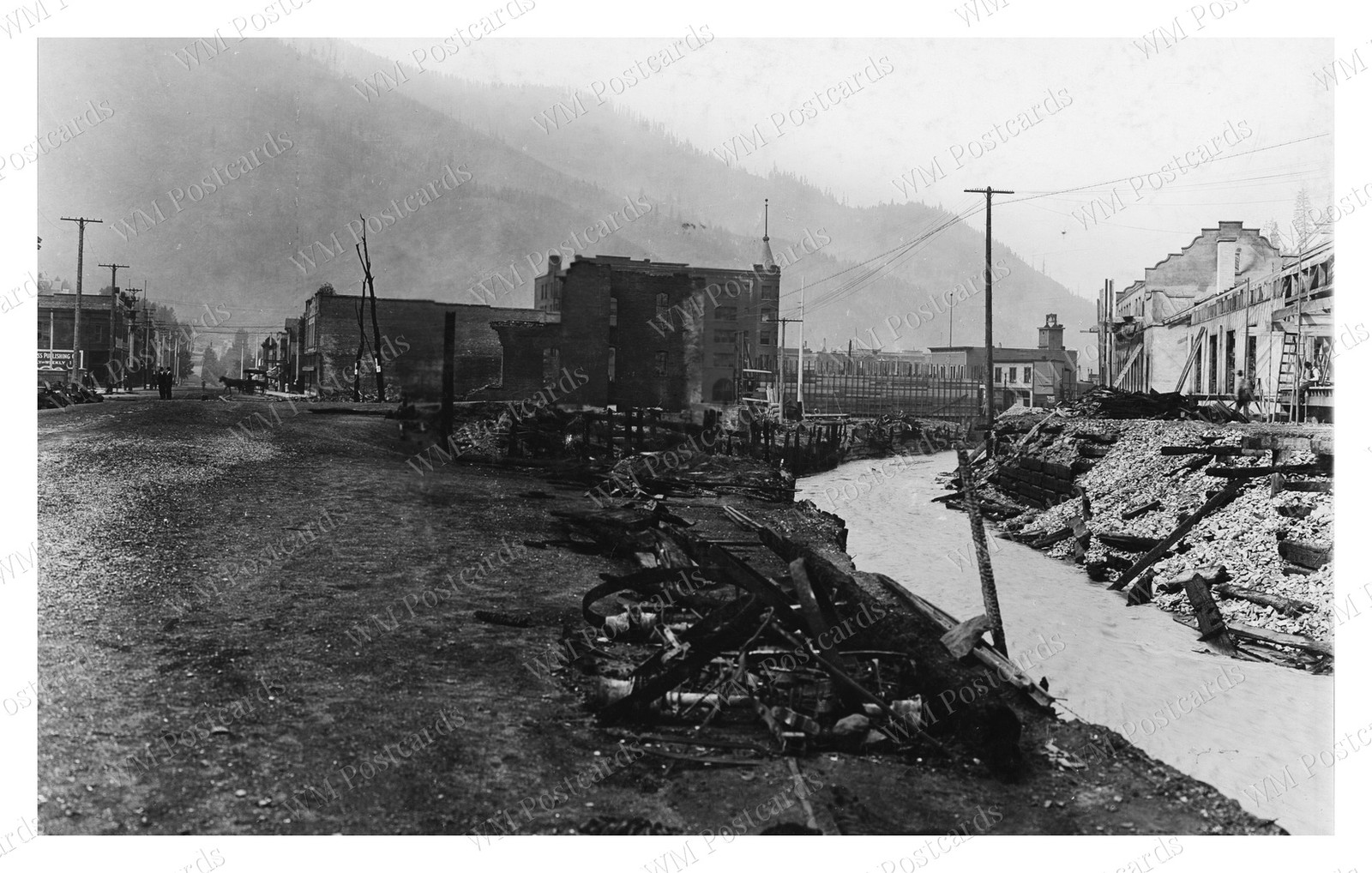 Idaho 1910 Downtown Fire Ruins Main Street Standard Postcard
