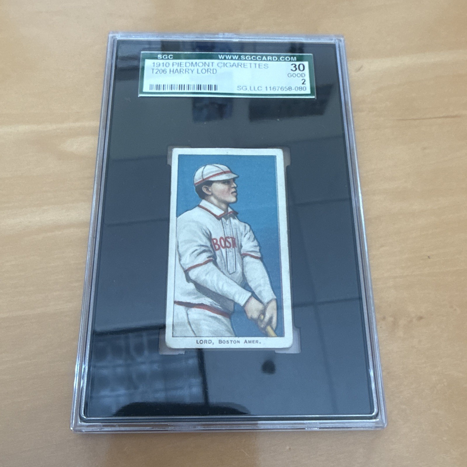 1910 T206 Harry Lord Boston Piedmont Back SGC 30 Good 2 Tobacco Card