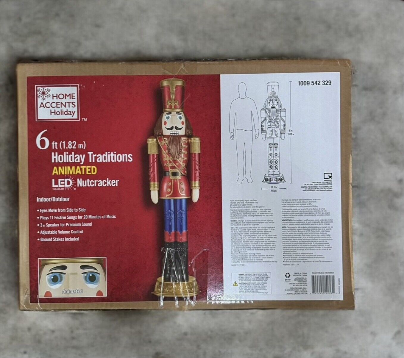 6ft Life-Size Holiday Traditions Animated LED Nutcracker SHIPS ASAP