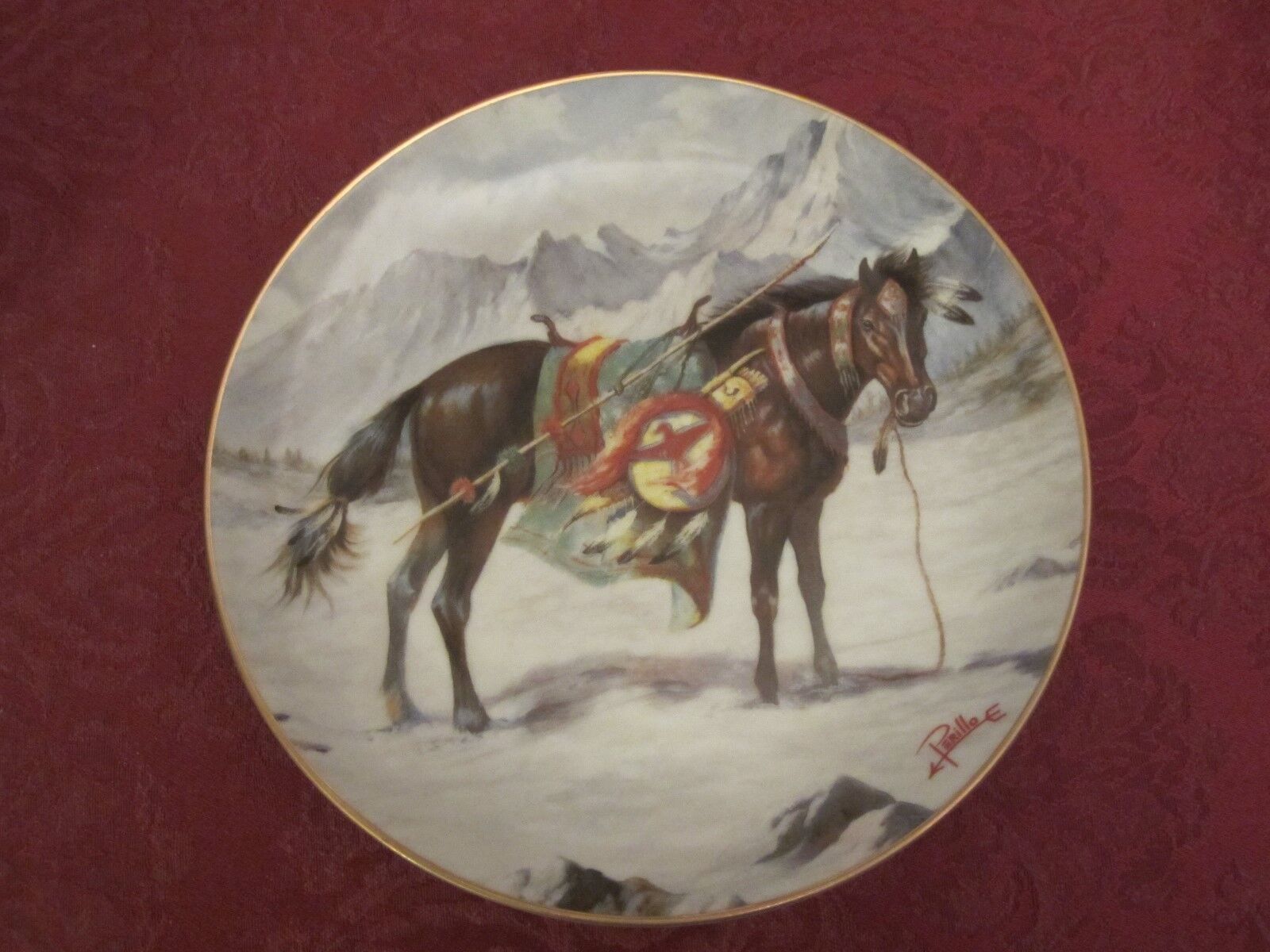 HORSE collector plate PERILLO War Ponies of the Plains NEZ PERCE PONY