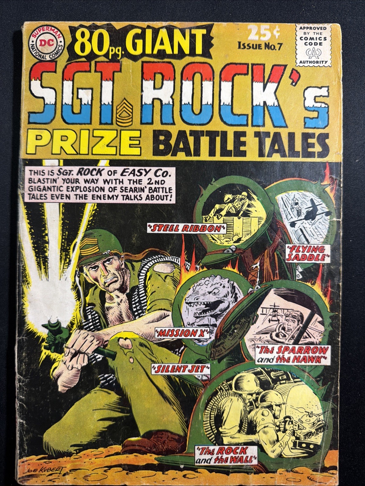 80 Page Giant #7 1965 Sgt. Rock’s Prize Battle Tales Joe Kubert Art DC Good *A12