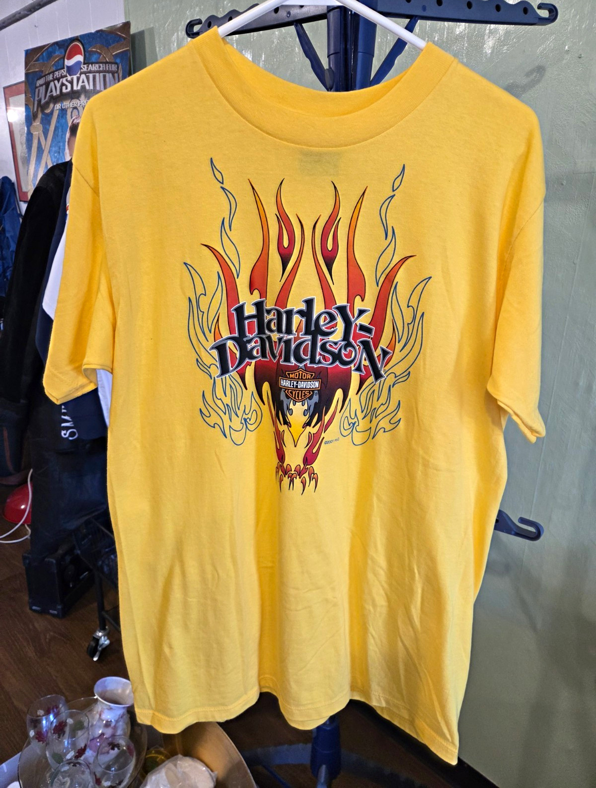 Harley-Davidson Myrtle Beach SC Yellow Graphic T-Shirt 100% Cotton Made in USA L