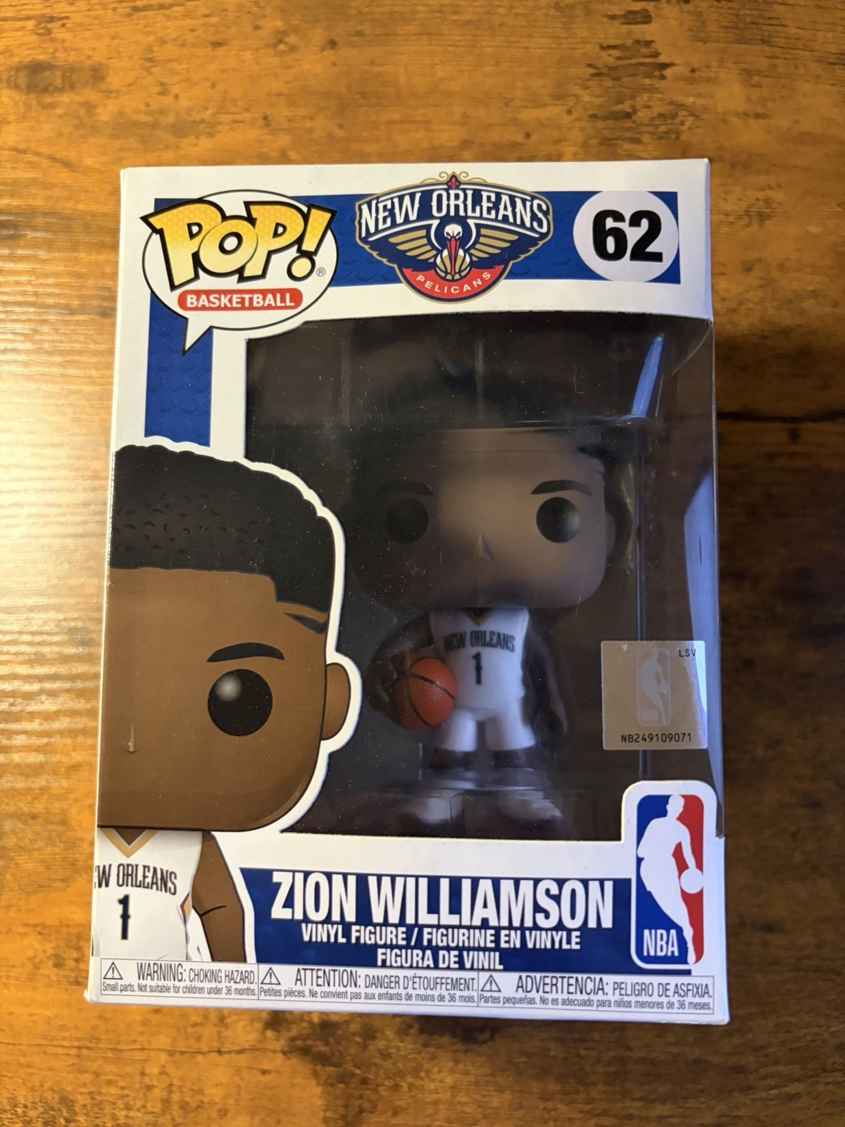 Funko Pop Basketball Zion Williamson #62 New Orleans Pelicans NBA