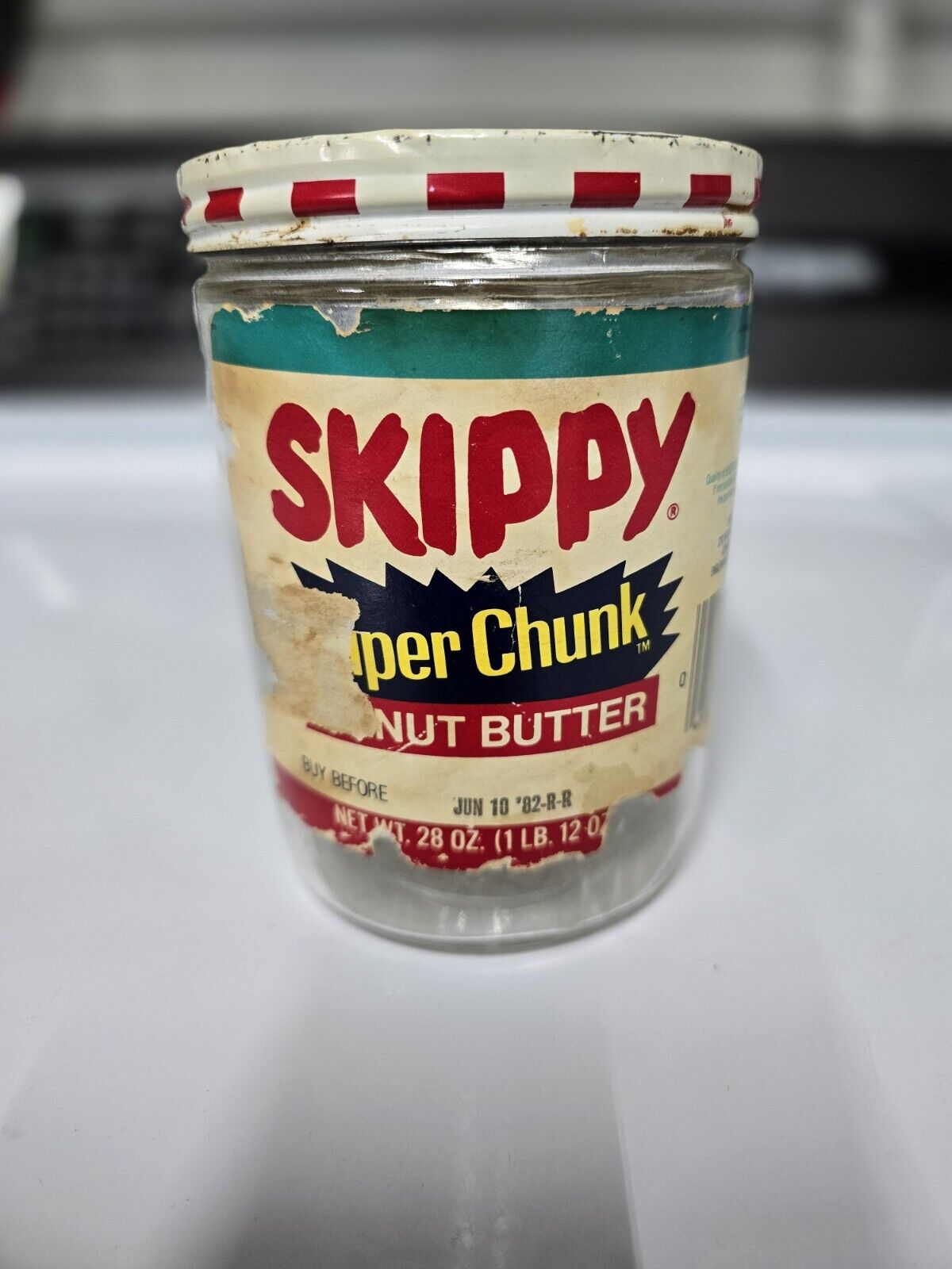 80\'s Skippy Super Chunky Peanut Butter Jar 28oz