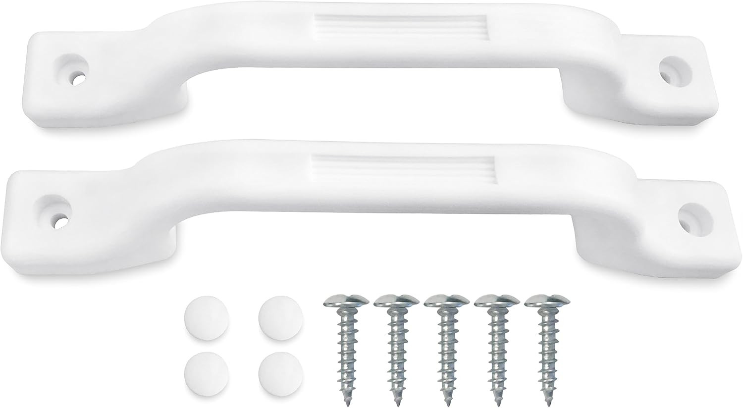All Weather Plastic Grab Handle (White 2-Piece) Handle Grab Bar by Door