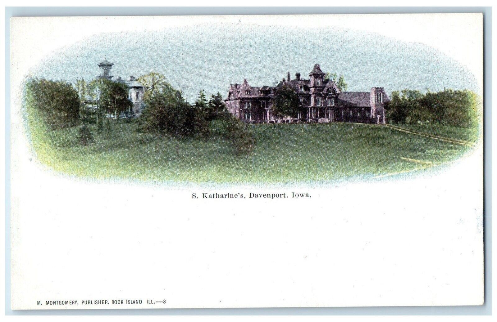 Davenport Iowa Postcard S. Katherine\'s Exterior Building c1905 Vintage Antique