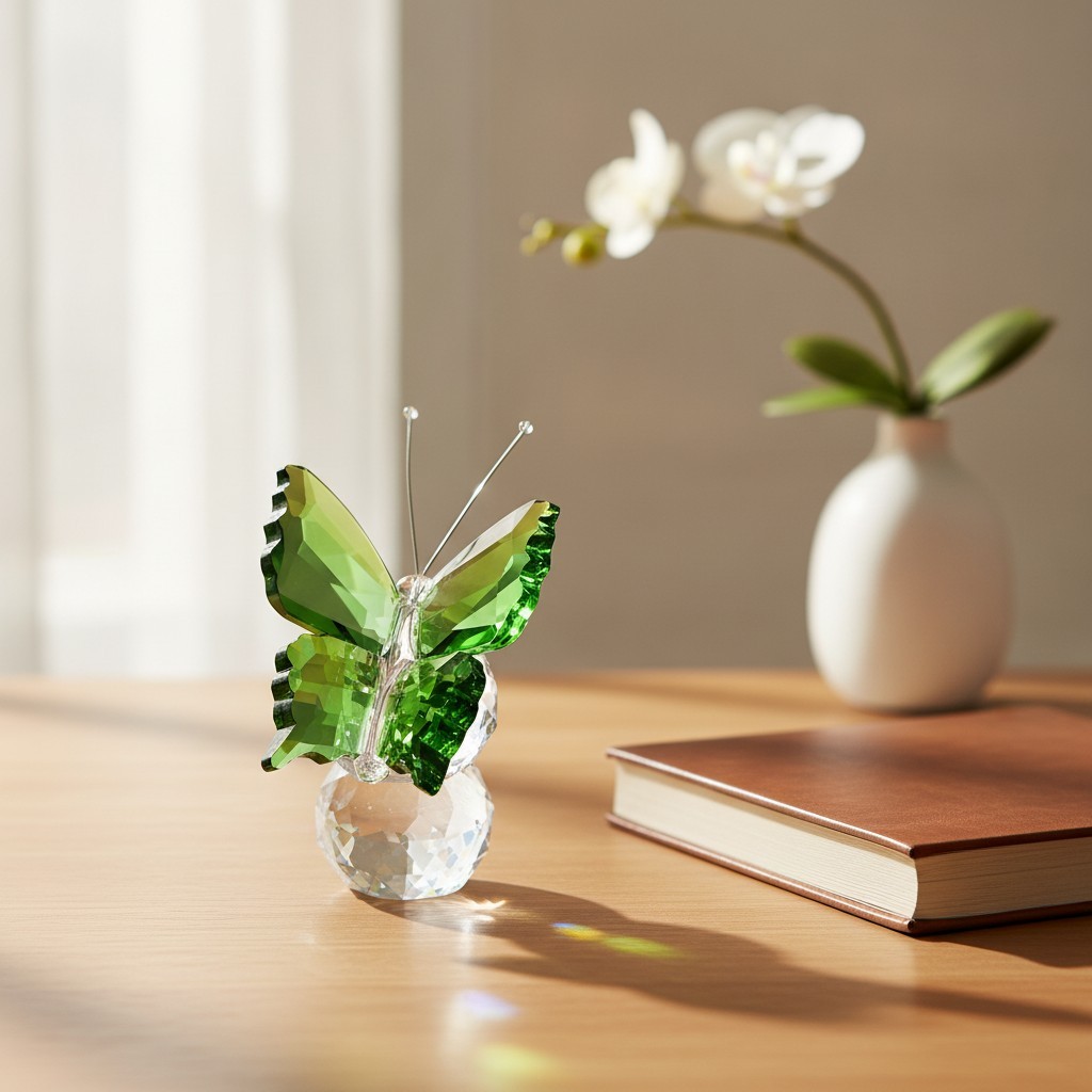 Handcrafted Crystal Butterfly Figurine with Base - Perfect Gift for Loved Ones