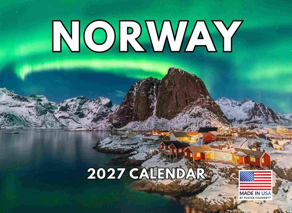 Norway Calendar 2027 Norwegian Monthly Wall Calender 12 Month 12x18