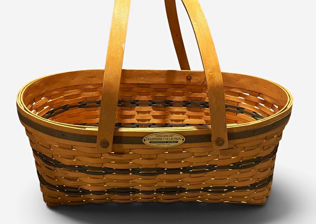 Longaberger Traditions Generosity Basket 1999 Woven Wood Medium Rect Handle