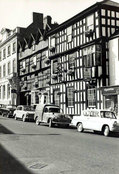 Circa 1960 A view of Tewkesbury Gloucestershire showing old half t- Old Photo