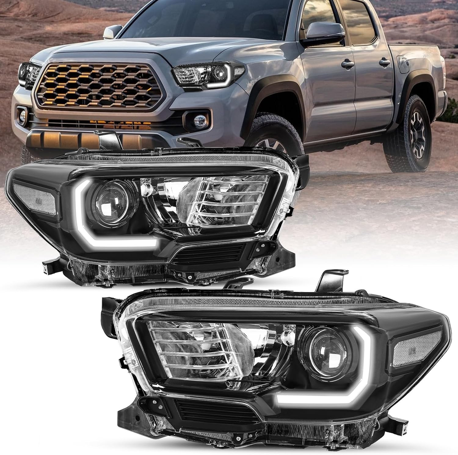 LED DRL Headlights for 2016-2022 Toyota Tacoma Trd/Limited
