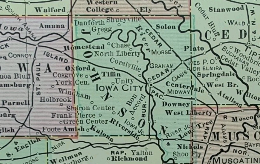 Vintage 1902 IOWA Map 22\