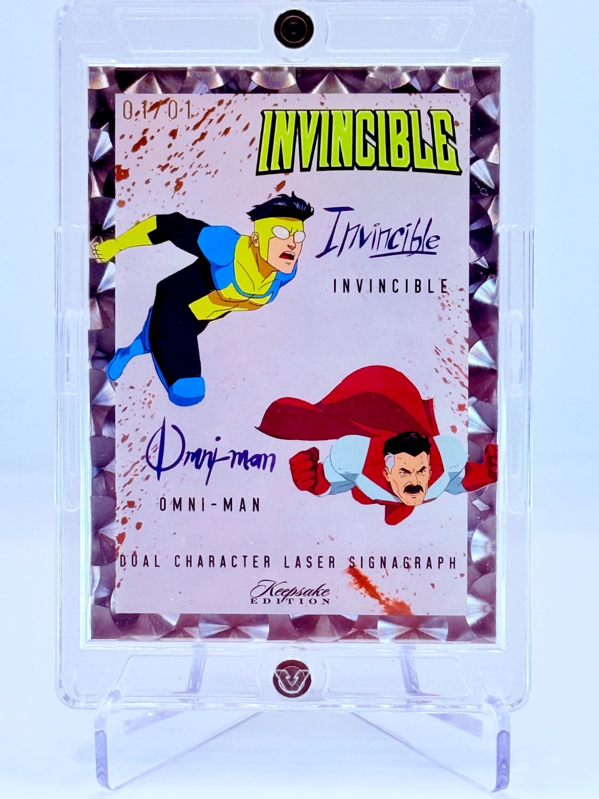 Invincible S1 Invincible/Omni-Man Dual Laser Signagraph 1/1 Silver Vinyl