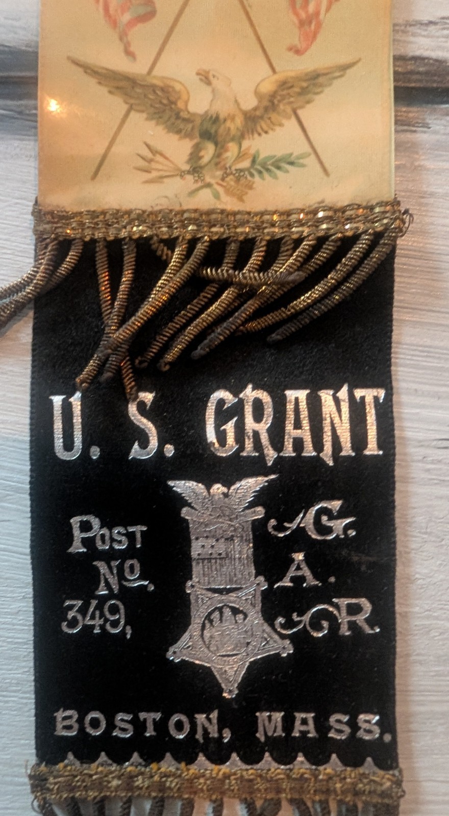 Civil War GAR US Grant Ribbon Pristine Condition