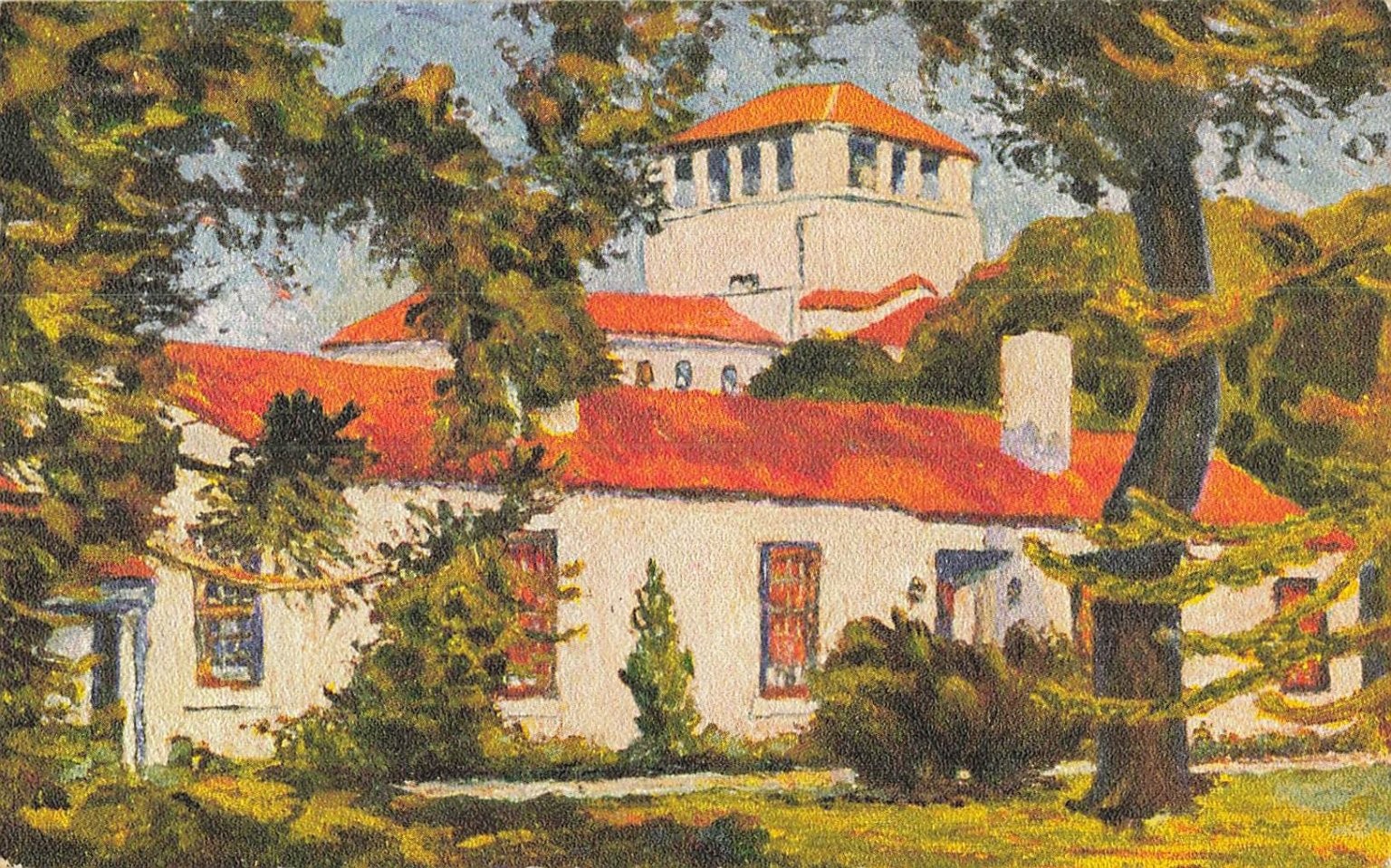 Spanish Bungalows Hotel Del Monte Monterey CA Art Postcard c1910s