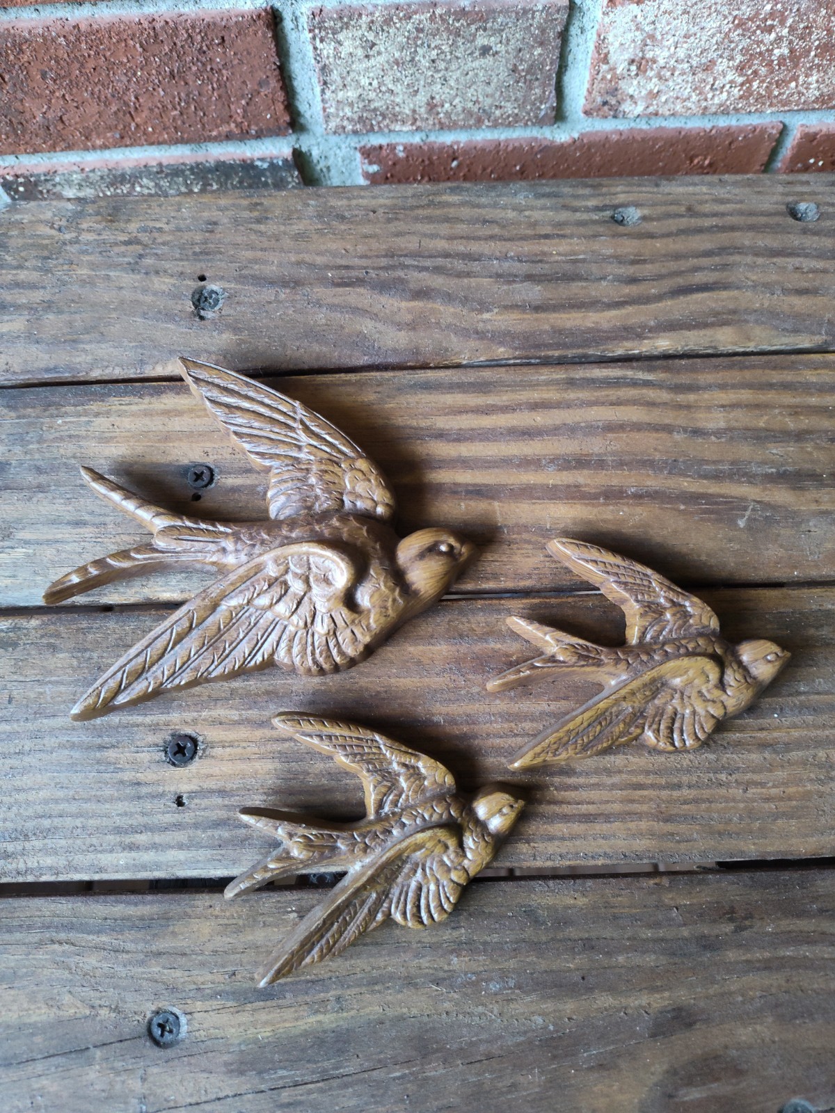 Burwood 3 Pc Swallows in Flight 2650 Vintage USA Birds Wall Hanging Decor 