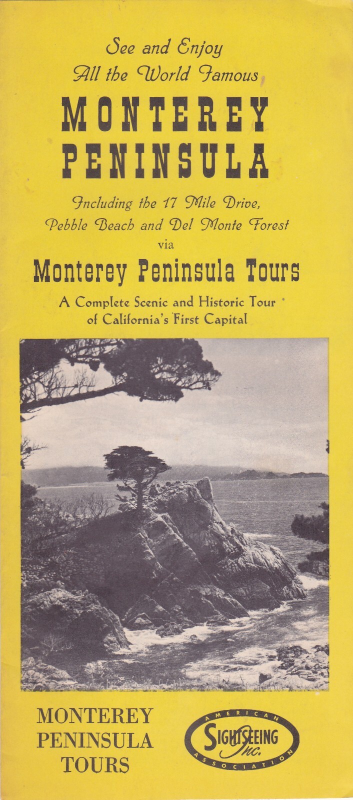 c1950 Monterey Peninsula Sightseeing Tours Brochure