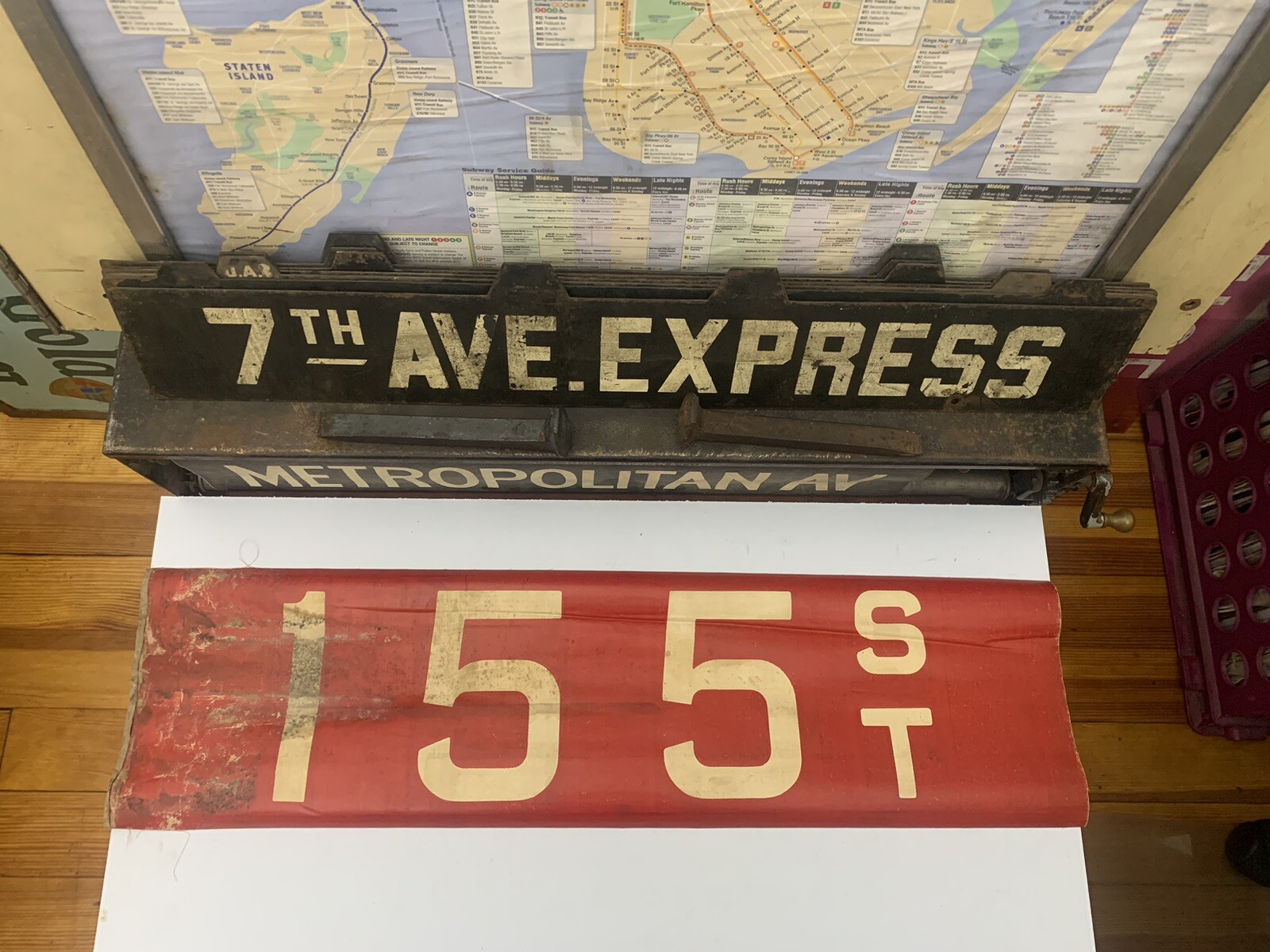 NY NYC BUS ROLL SIGN 155 STREET MANHATTAN HARLEM WASHINGTON HEIGHTS NEIGHBORHOOD