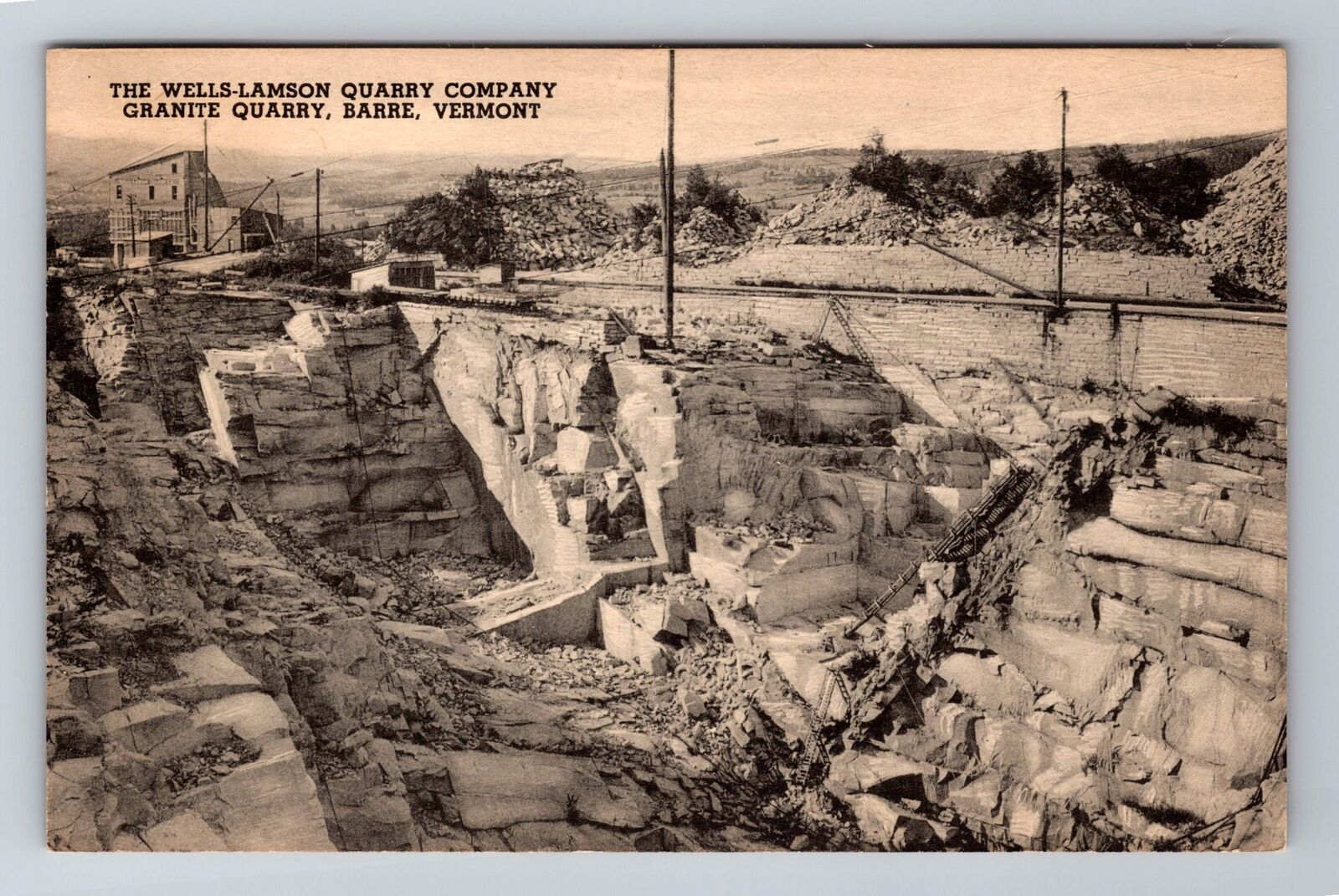 Barre VT-Vermont, The Wells Lamson Quarry Company, Vintage c1944 Postcard