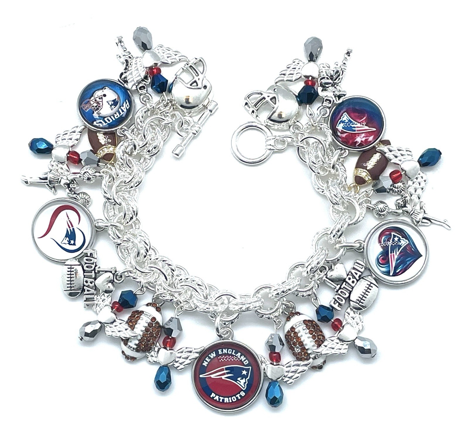 New England Patriots NEW iTEM Premium Custom Made Charm Bracelet. .