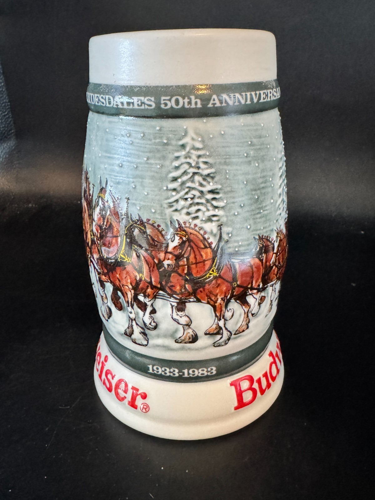 Budweiser Clydesdales 50th Anniversary 1933-1983 Ceramic Beer Stein Mug Budweiser Clydesdales 50th Anniversary 1933-1983 Ceramic Beer Stein Mug