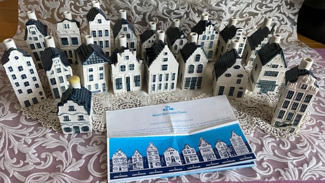 KLM Blue Delft House Empty Bottle Amsterdam set of 19 article not for sale
