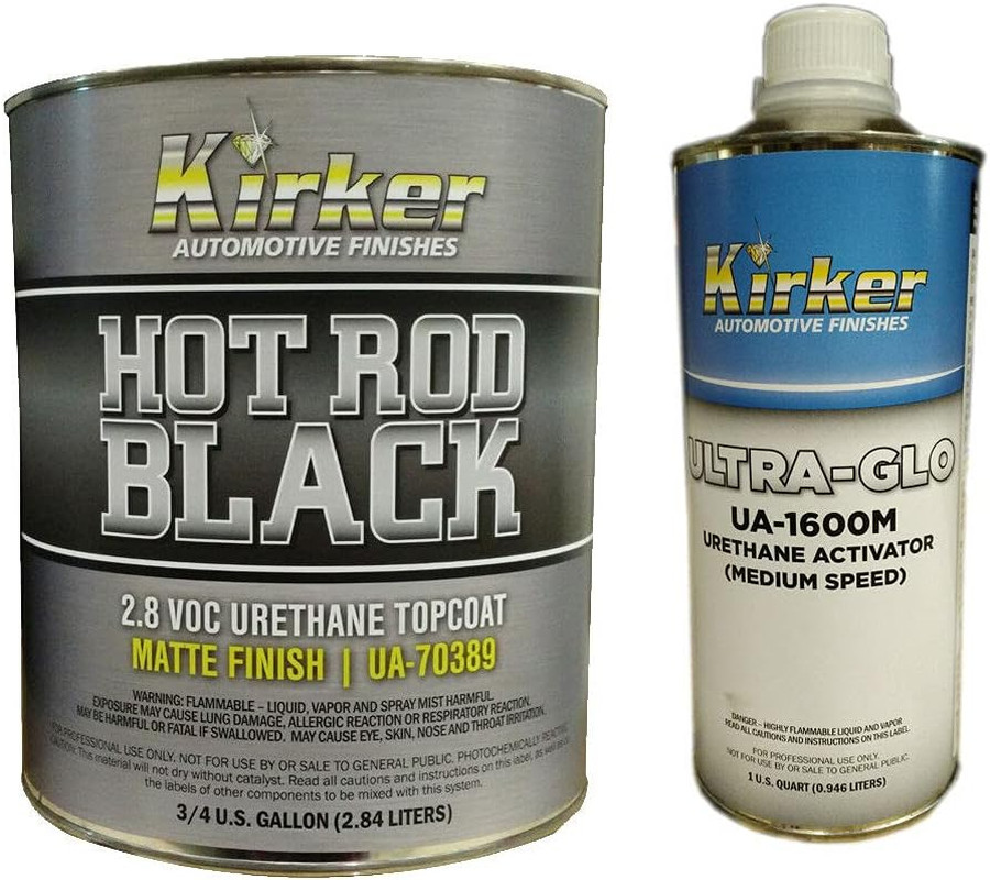 Kirker Hot Rod Black UA70389 2.8 VOC Urethane Topcoat Matte 3/4 Gallon Activator
