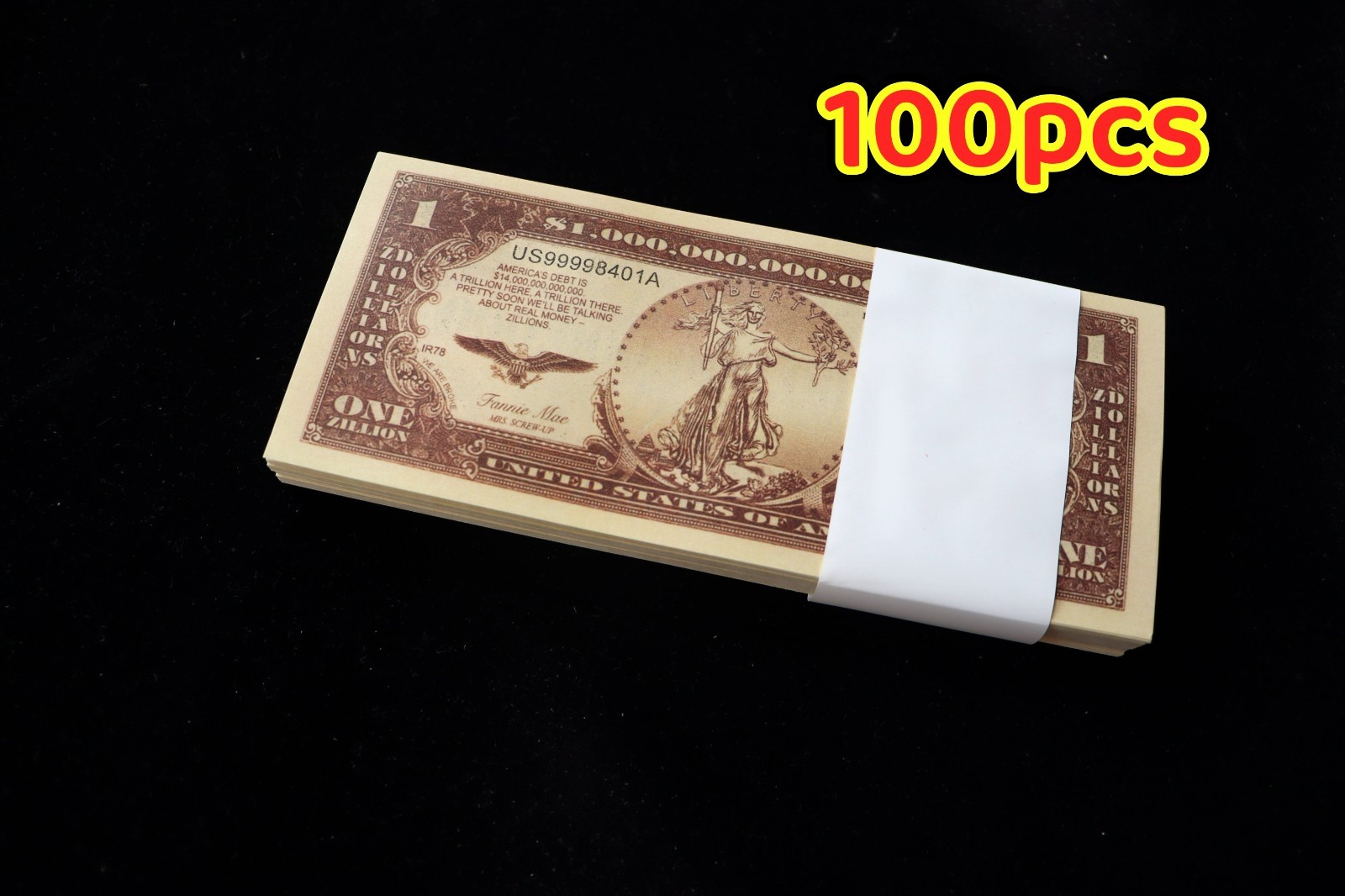 LOT 100 Pcs, United States Statue of Liberty, 2011 ONE ZILLION Dollars, UNC