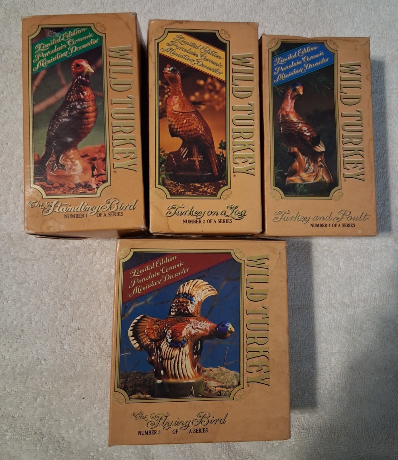 Vintage Limited Edition Wild Turkey Austin Nichols Decanter Set Of 4 (EMPTY)