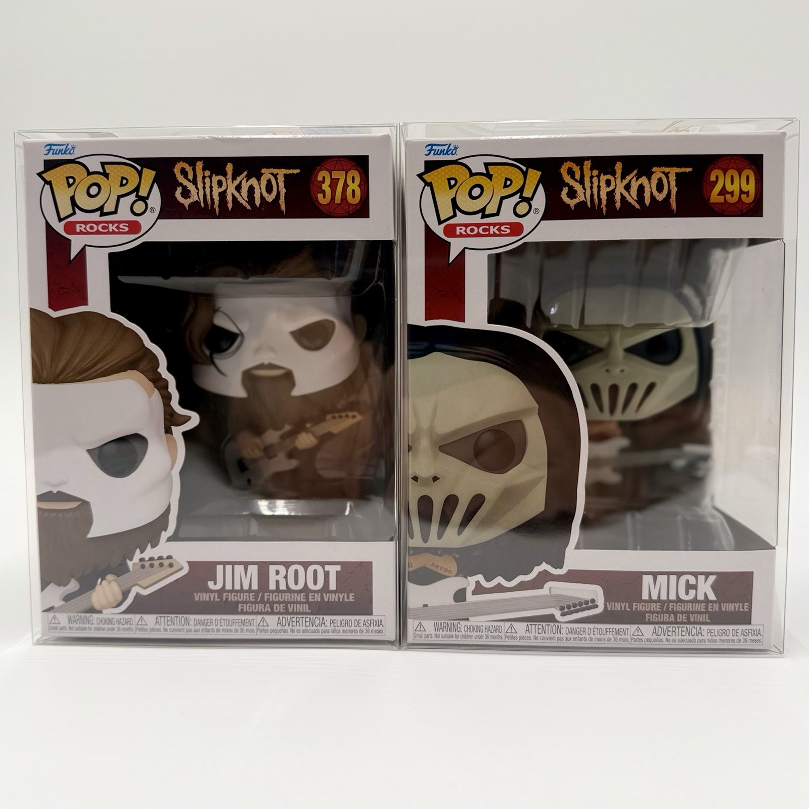 Funko Pop Rocks Slipknot #378 Jim Root & #299 Mick Thompson w/Protector
